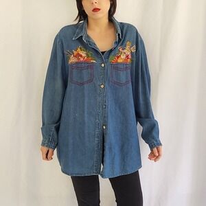 Bobbi Brooks‎ Fall Theme Denim Shirt